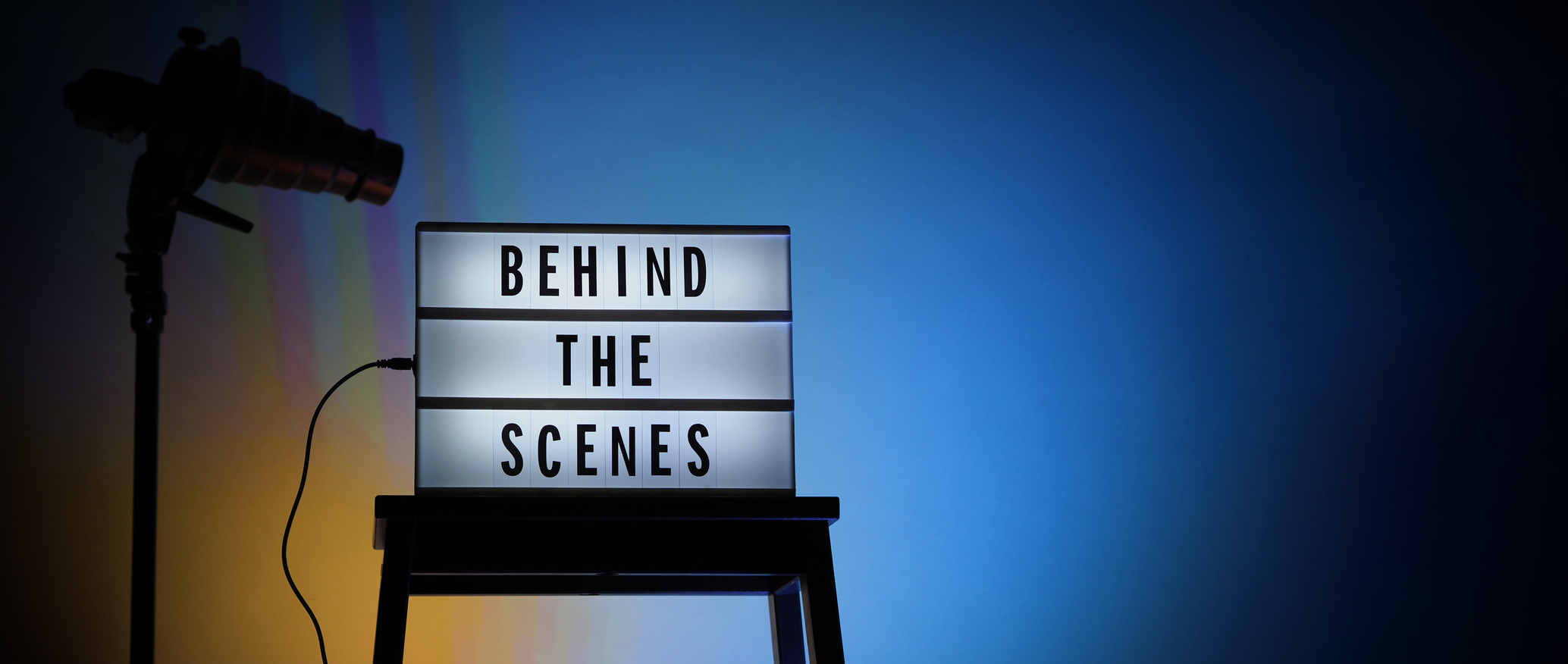 Cinema Light Box with Behind the Scenes Text